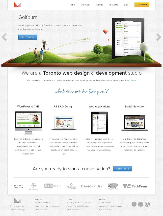 加拿大多倫多3magine網頁設計及網站開發!酷站截圖欣賞-編號:98120